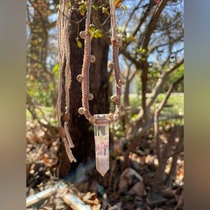 Beachy boho starfish coral sand bead adjustable necklace